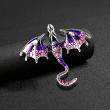 (Purple) Dragon Crystal Brooch for Jewelry & Bags