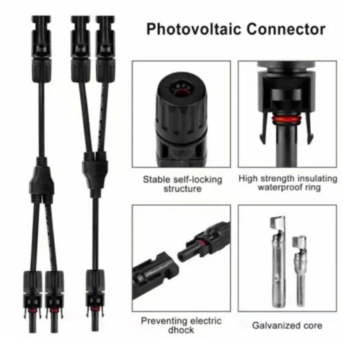 Solar Connectors Y Branch Parallel PV Adapter Cable Wire Plug Tool Kit for Solar Panel(M/FF+F/MM) 2