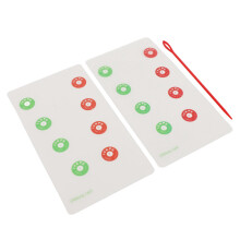 2 pezzi Carte di Allenamento alla Visione per Amblyopia e Strabismo, in PVC, con Bastoncino Guida