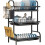 3-Tier Black Dish Drying Rack Drip Tray 3 Tier Set 2