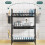 3-Tier Black Dish Drying Rack Drip Tray 3 Tier Set 4