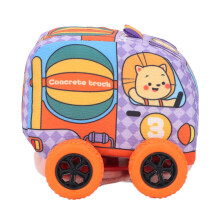 Macchinina di tessuto per bambini con meccanismo pull-back - Tema leone, 1-3 anni