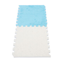 Verwenden Sie 5 weiße und 5 Meerblaue, weiche & waschbare Puzzle-Teppichfliesen