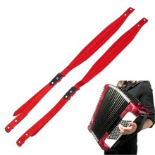Accordion Harness Professional Universal Adjustable Shoulder Belts Straps PU Leather F-116 for Kids Adult 16-120 Bass Red