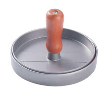 Prensa para hamburguesas YOBOLK de acero inoxidable con mango de madera, antiadherente, molde multirayas, utensilios de cocina para almacena