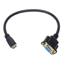 Mini HDMI to VGA M/F Connector Cable Adapter Converter 0.3M 1FT Edition 0610