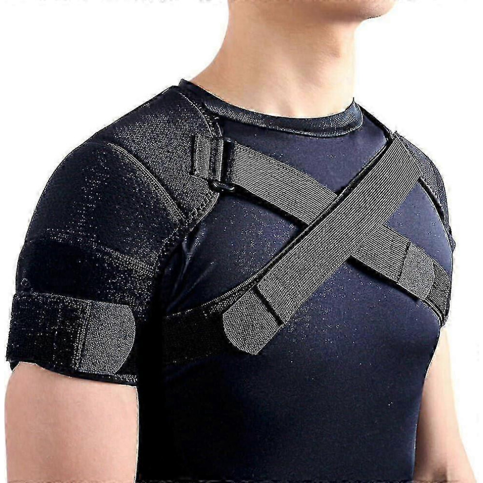 Double Shoulder Brace For Women Men, Shoulder Pain Relief Double Shoulder Support, Adjustable Shoulder Brace For Rotator Cuff Ac Joint Pain
