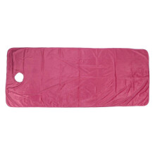 Drap de table de massage chaud et épais en peluche courte, idéal pour les salons de beauté et les spas professionnels, avec trou.