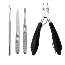 (Zwart) Multifunctionele nagelknipper voor vinger- en teennagels, nagelvijl, hulpmiddel voor ingegroeide teennagels, nagelverzorging, antisl
