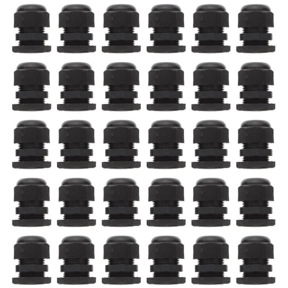 Cable Glands Joints For Cable Fixing Black Pp Material Durable Waterproof 100Pcs 9361375634919