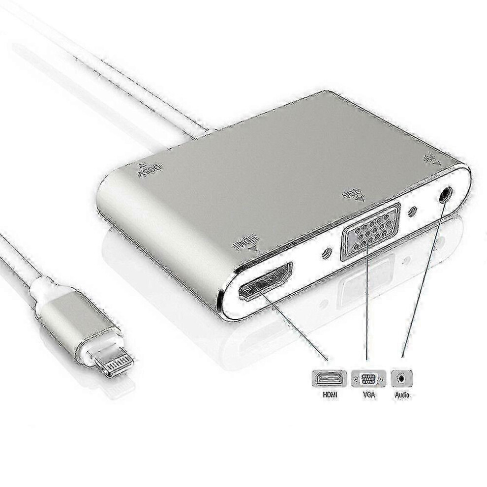 1080P Lightning To Hdmi Vga Audio Video Adapter Converter For Apple Devices 9361375603786