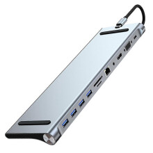 Σταθμός σύνδεσης USB C 11 σε 1 με βάση σύνδεσης USB C συμβατή με HDMI 4K, 1 θύρα USB 3.0, 3 θύρα