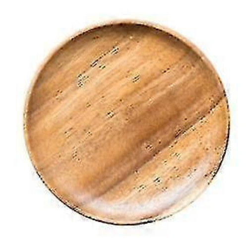 Round Plates Handmade Dessert Fruit Bread Plate Dish Wooden