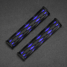 (Check blue black)Motorcycle brake handlebar gloves, electric scooter universal horn handlebar rubber sleeve, anti-slip, comfortable and tou