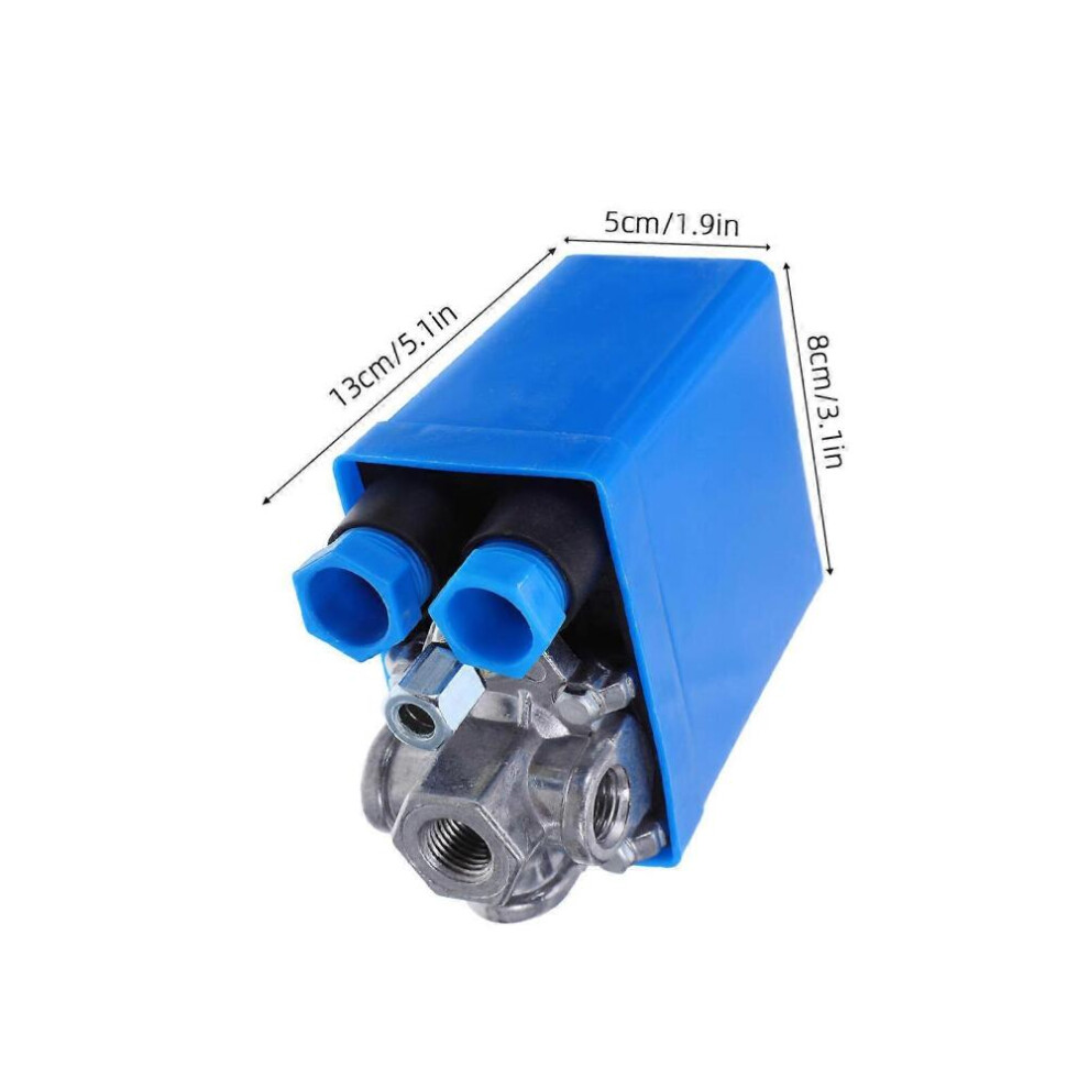 Air Compressor Pressure Controller Blue Abs For Efficient Pressure Monitoring And Control 4 Port 95125 Psi 9361375606381