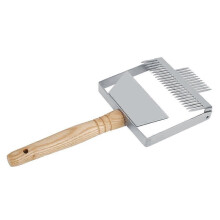 Stainless Steel Beehive Knife Scraper Fork Tool with Wooden Handle 17.7x11.8cm