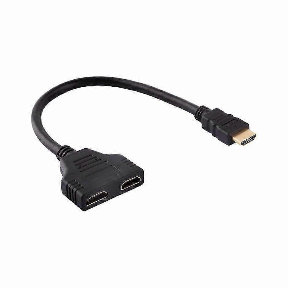 Hdmi Splitter 1 In 2 Out Adapter Cable For Dual Monitor Display Male To Male 9361375633936