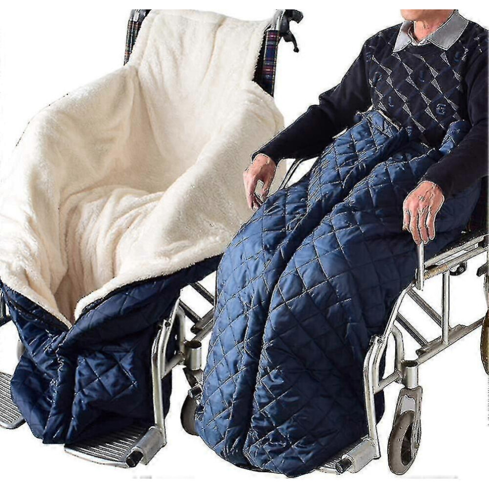 Blue Wheelchair Blanket - Windproof And Warmth - Adults - Suitable For Wheelchairs - Suitable For Wheelchairs