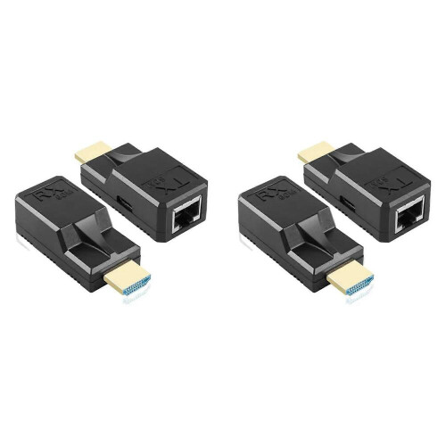 2pcs 60M HDMI-Compatible Extender Rj45 Cat6 Cable 1080P Ethernet Extender Video Transmitter Adapter