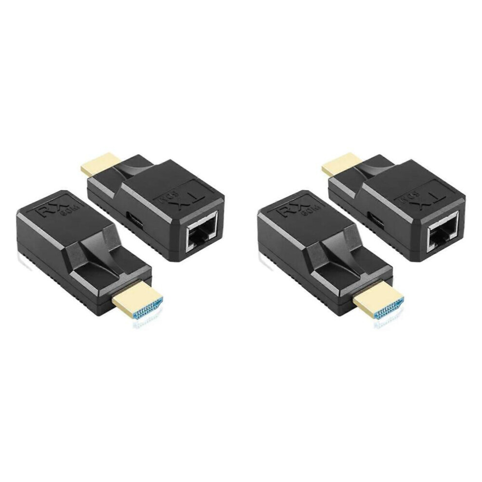 2Pcs 60M Hdmi-Compatible Extender Rj45 Cat6 Cable 1080P Ethernet Extender Video Transmitter Adapter 9361375633820