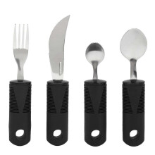 Parkinson-bestek, rubberen handvat, lepel, vork, mes, aangepast gereedschap