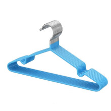 (Biscay Blue-Childrens 10pcs)Coat Hangers For Pants Shirts Non-slip Wet & Dry Dual Use Clothes Hanger