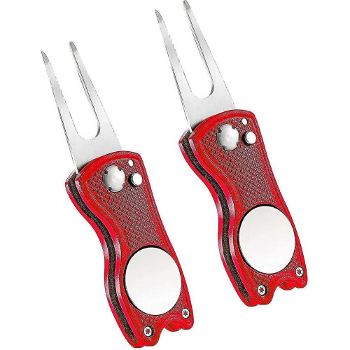 2pcs Foldable Golf Divot Repair Tool Golf Pitch Lift Knife