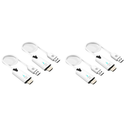 2X 5G 30M Wireless HDMI-Compatible Extender Cable Audio Video Transmitter&Receiver Display Adapter for Camera PC(White)