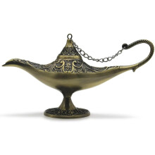 Krásný dárek, klasický vintage sběratelský, vzácný, legendární, dutý, magický džin, světelný kostým, lampa, domácí stolní dekorace