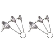 6X 3 in 1 Funnels for Filling Bottles Stainless Steel Small Kitchen Funnel Set for Transferring Essential Oils Liquid