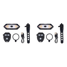 2x Blinker für Elektroroller, ferngesteuerte Fahrradblinker/Rücklicht, einstellbarer, wiederaufladbarer Blinker