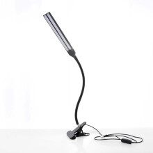 Lámpara de escritorio con clip de doble cabeza para el cuidado de los ojos, 7 W USB, negra