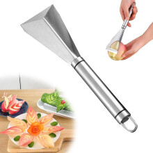 Fruitsnijmes van roestvrij staal, V-vormig snijmes, gereedschap voor het zelf snijden van fruit en groenten.