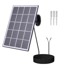 Portable Solar Charger 5V 3W Monocrystalline Silicon Charging Board Panel with 2Pin Bare End Wire Line for Outdoor Use Black