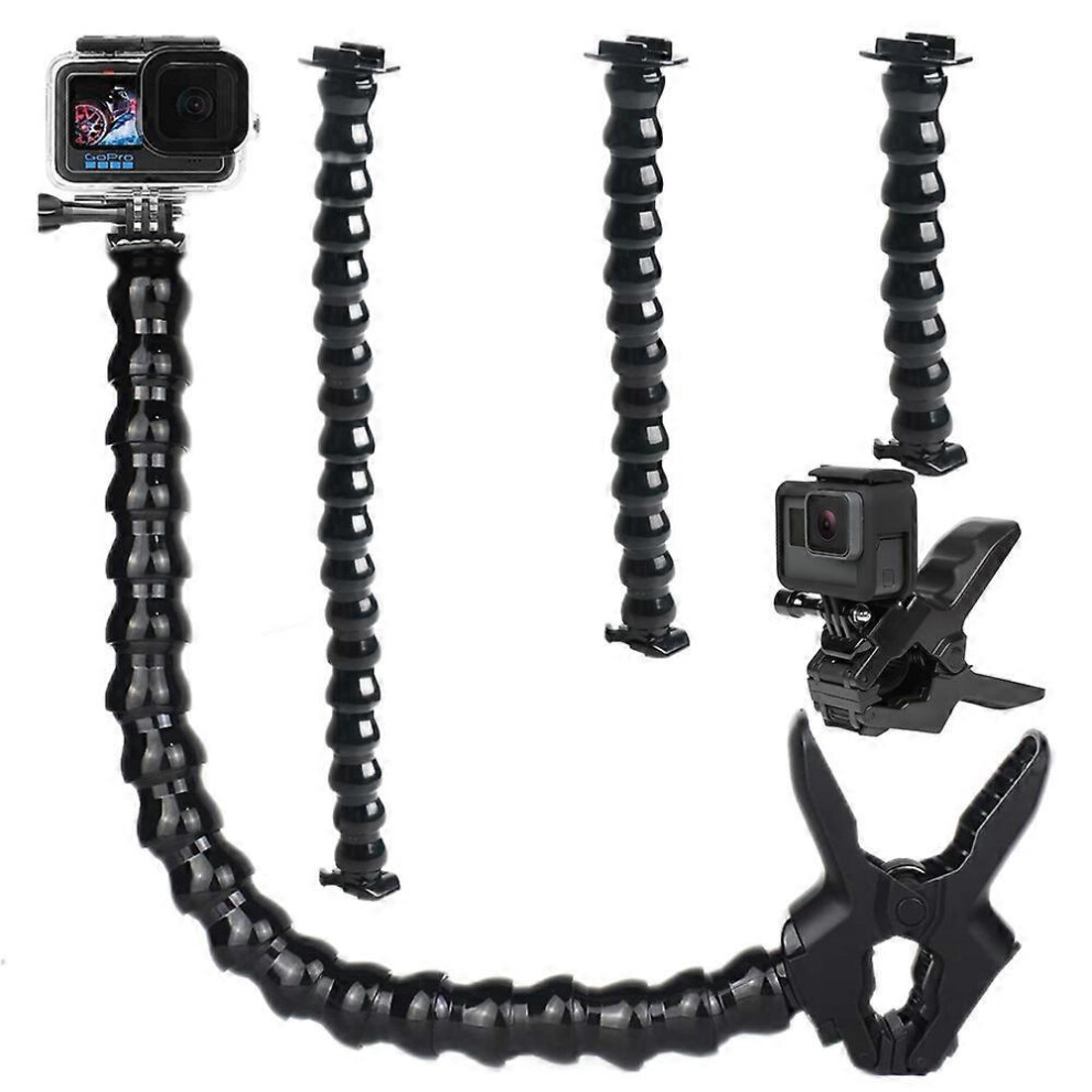Flex Clamp Arm Mount With Adjustable Gooseneck Flexible Jaws Clip Bracket Holder For Gopro Hero 10 9 8 7 4 Action Camera Support 9361375635077