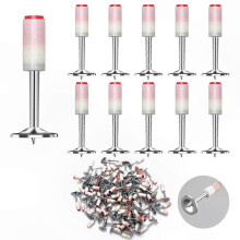 100-Pack Mushroom Head Nails, 7.3mm, White/Silver, for Air-Powered Nail Guns