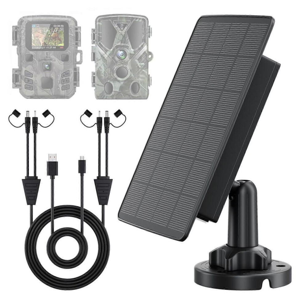 Solar Panel For Trail Camera With 5000Mah Battery, 12V 6V Dual Output, Ip66 Waterproof, Hunting Wildlife Use 9361375566234
