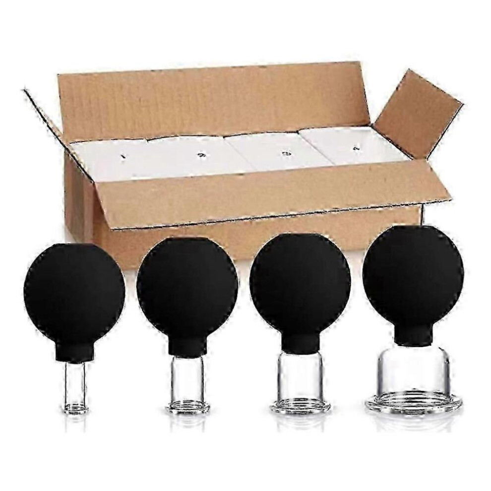 Black (Black)Improved Glass Facial Cupping Therapy Kit For Vacuum Suction Massage Sessions