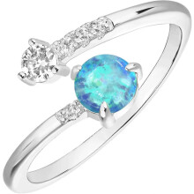 Adjustable Created Opal Rings | Stacking Rings | Silver Rings For Women