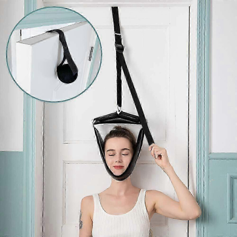 Cervical Neck Traction Device For Home Use, Portable Neck Stretcher Hammock For Neck Pain Relief, Spine Stretching, Home Physical Therapy