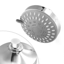 Pommeau de douche haute pression de 10 cm (4 pouces) avec 5 vitesses réglables effet pluie - Robinetterie de salle de bain - Accessoires pou