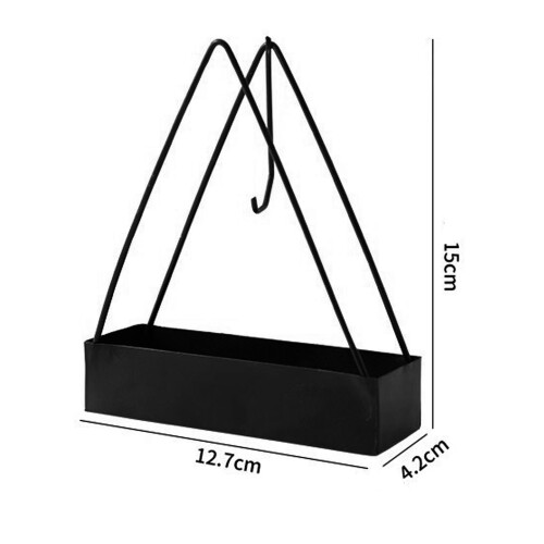 Portabobinas triangular de hierro, negro, 12.7x4.2x15 cm 1