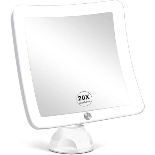 20x Μεγεθυντικός καθρέφτης με φως LED, αναβαθμισμένος φωτιζόμενος καθρέφτης μακιγιά