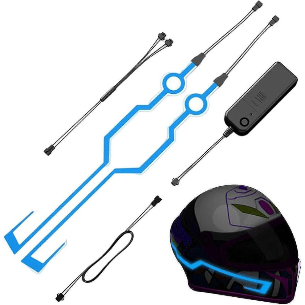 Ï¼)Helmets Strip Lights, Warning Led Motorcycle For Night Riding Strip Night Riding Helmets Strip Blue/Light 9361375611095