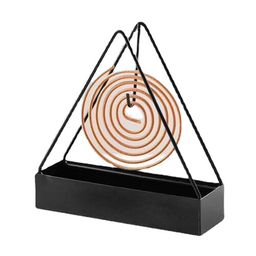 Iron Triangular Coil Holder - Widened Base, Space-Saving, Black