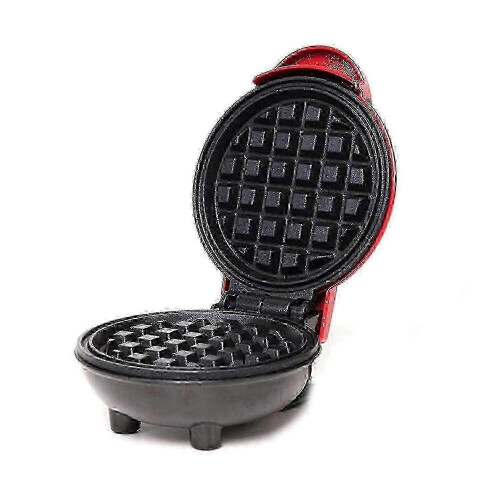 Waffle Maker Mini Portable Multifunctional ABS Red Travel Camper Waffle Iron