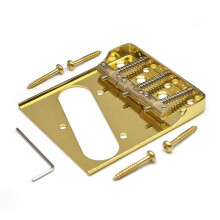 Anillo de Pastilla de Guitarra TL para Marco de Metal Estilo Puente con Silletas de Latón Compensadas, Lados Planos y Recortados, Dorado