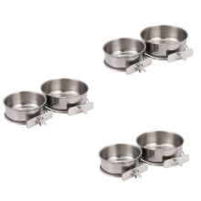 6er-Pack Vogel- und Papageien-Futternäpfe mit Klemme, Edelstahl-Futter- und Wassernäpfe, Futternapf für Nymphensittiche, Sittiche, Wellensit