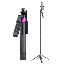CYKE SS1 Phone Tripod 165cm Extendable Selfie Stick 4-Leg Stable Stand with Bluetooth-compatible Remote
