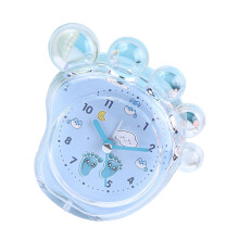 Cute Blue Foot Alarm Clock, Cartoon Crystal Jelly, ABS Material